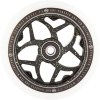 Striker Essence V3 Vit PU 110mm Kickbike Hjul - Splash Black/Green-Hjul till sparkcyklar-ScootWorld.se