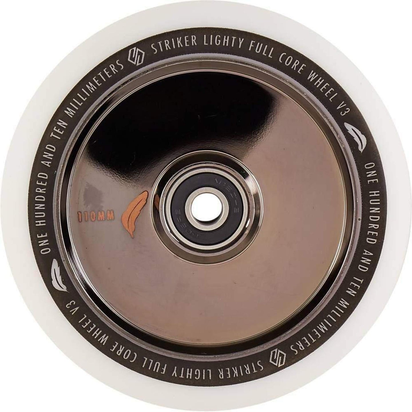 Striker Lighty Fullcore V3 Vit 110mm Sparkcykel Hjul - Metallic Black-ScootWorld.se