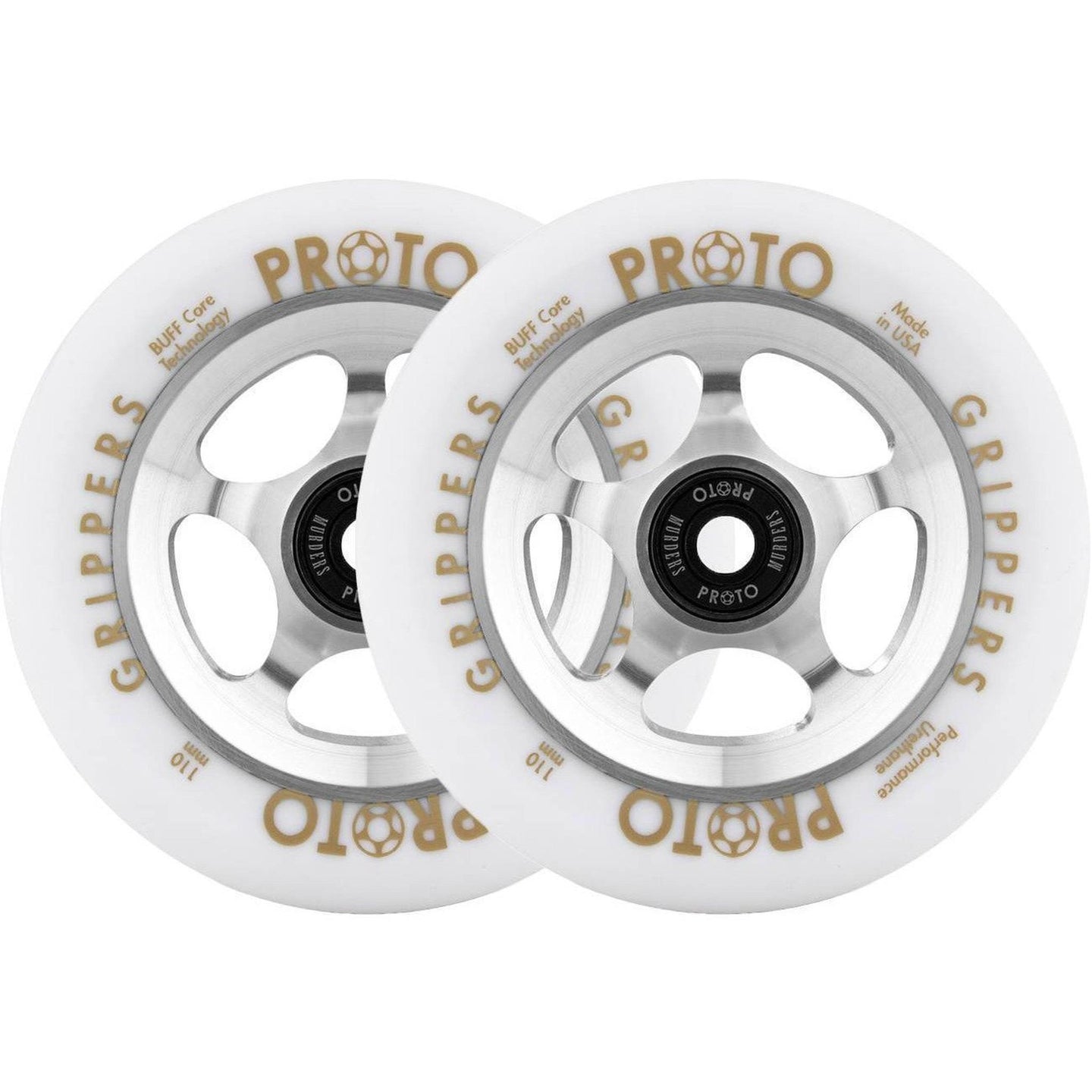 Proto Gripper Kickbike Hjul 2-Pak - Vit/Raw-ScootWorld.se