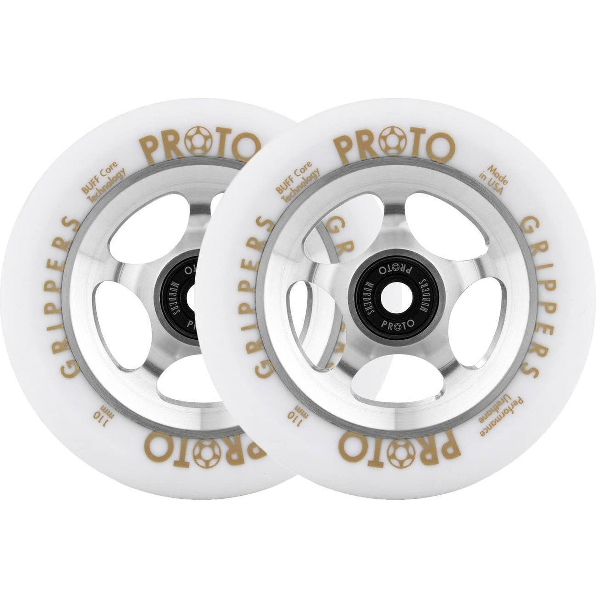 Proto Gripper Kickbike Hjul 2-Pak - Vit/Raw-ScootWorld.se