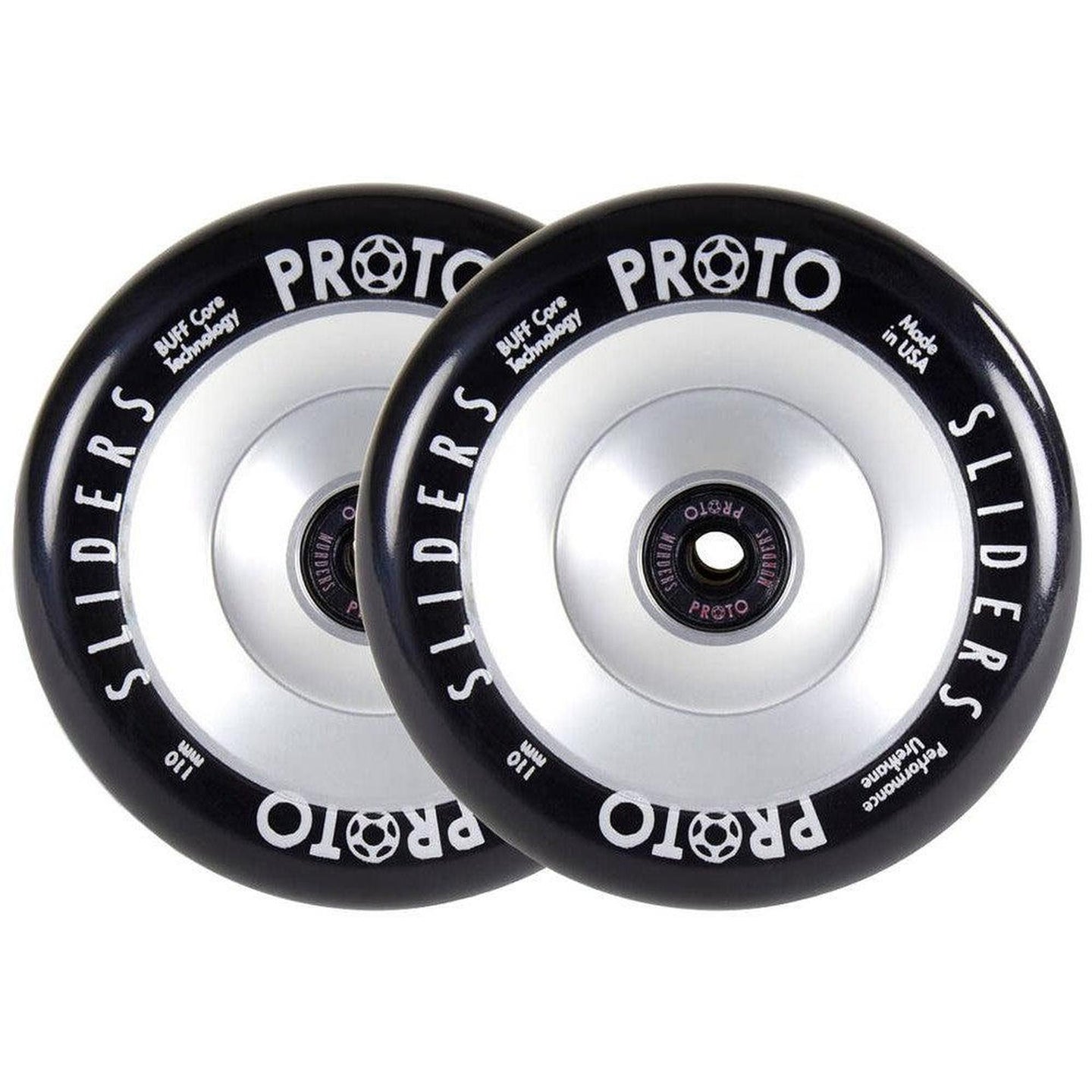 Proto Full Core Sliders Sparkcykel Hjul 2-Pak - Silver-ScootWorld.se