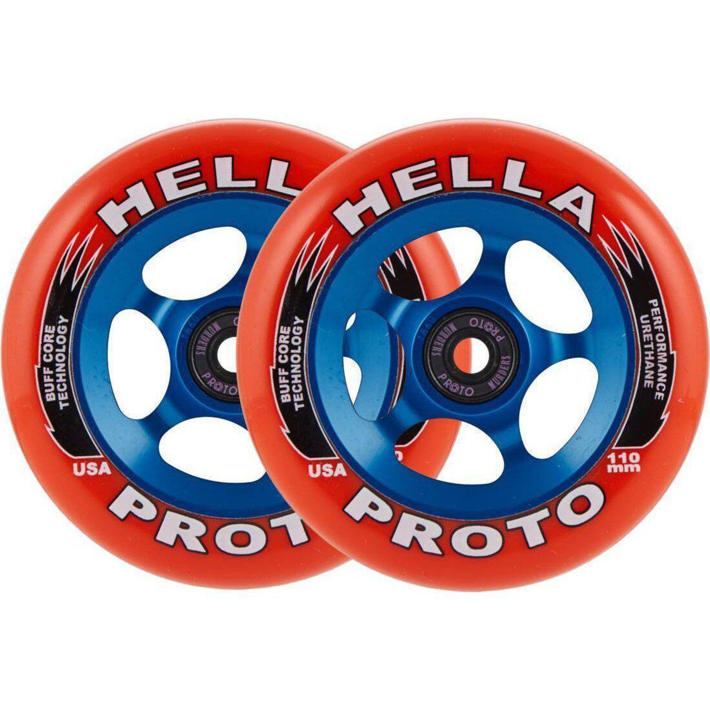 Proto X Hella Grip Sparkcykel Hjul 2-Pak - Red On Blue-ScootWorld.se