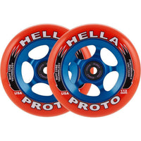 Proto X Hella Grip Sparkcykel Hjul 2-Pak - Red On Blue-ScootWorld.se