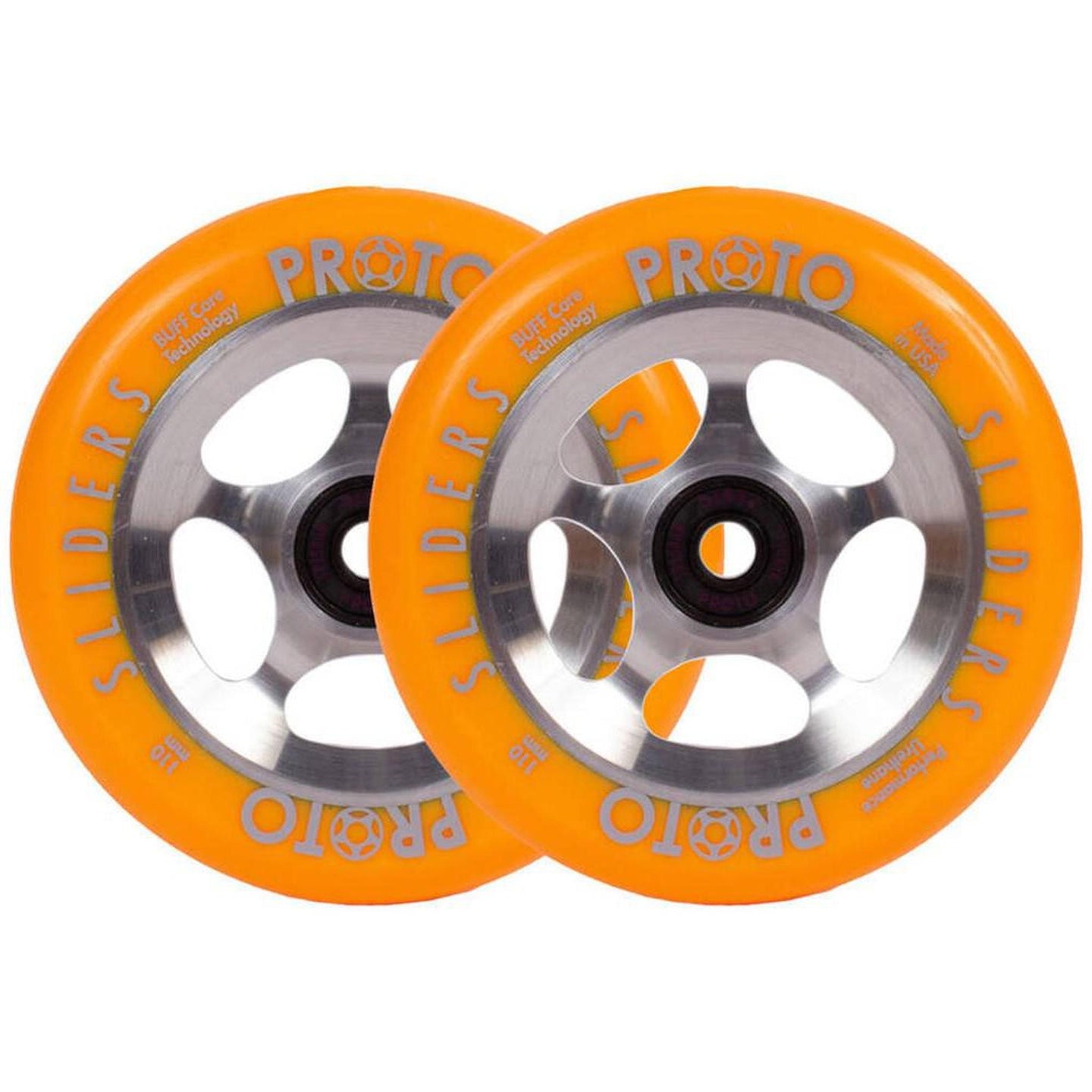 Proto Sliders Starbright Kickbike Hjul 2-Pak - Orange On Raw-ScootWorld.se