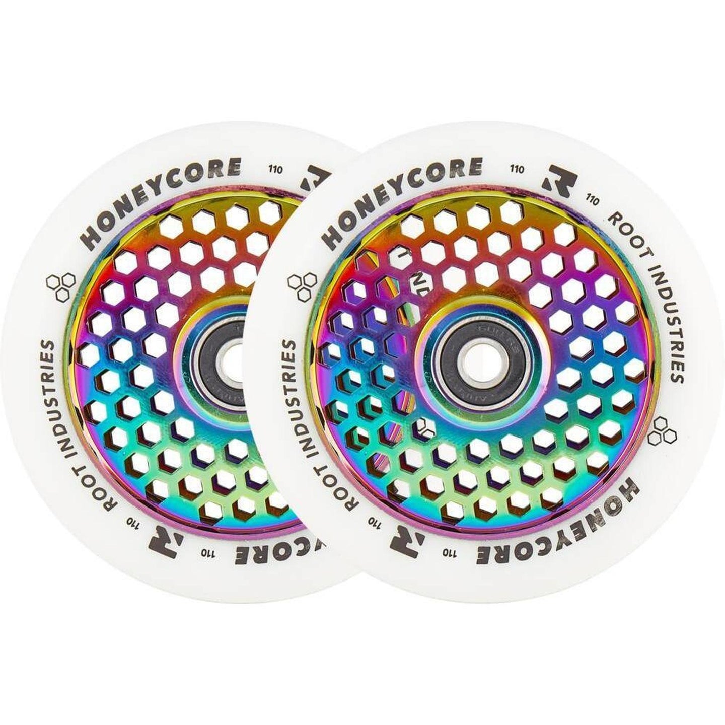 Root Honeycore Vit 110mm Sparkcykel Hjul 2-pak - Rainbow-ScootWorld.se