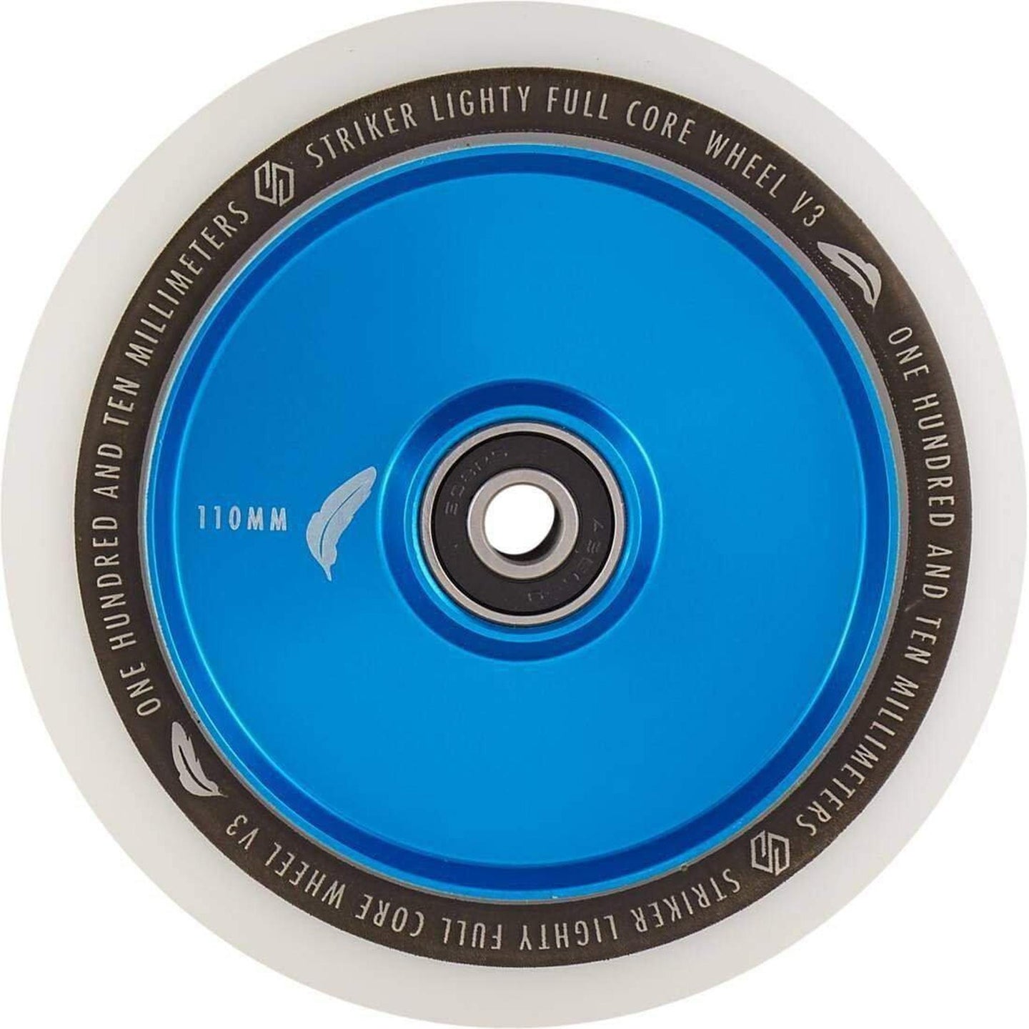 Striker Lighty Fullcore V3 Vit 110mm Sparkcykel Hjul - Blå-ScootWorld.se