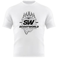 ScootWorld Fire Globe Tshirt - Vit-ScootWorld.se