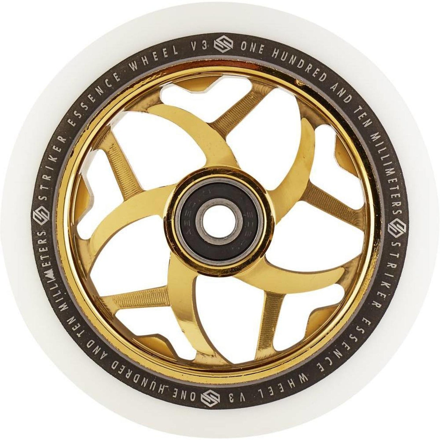 Striker Essence V3 Vit 110mm Sparkcykel Hjul - Gold Chrome-ScootWorld.se