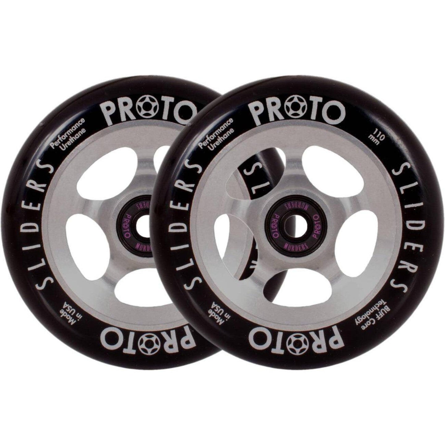 Proto Sliders Kickbile Hjul 2-Pak - Svart/Raw-ScootWorld.se