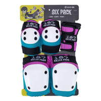 187 Killer Pads Jr. Skyddsset Barn 6-Pak - Pink/Turkos-ScootWorld.se
