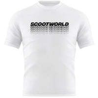 ScootWorld Repeat Logo Tshirt - Vit-ScootWorld.se