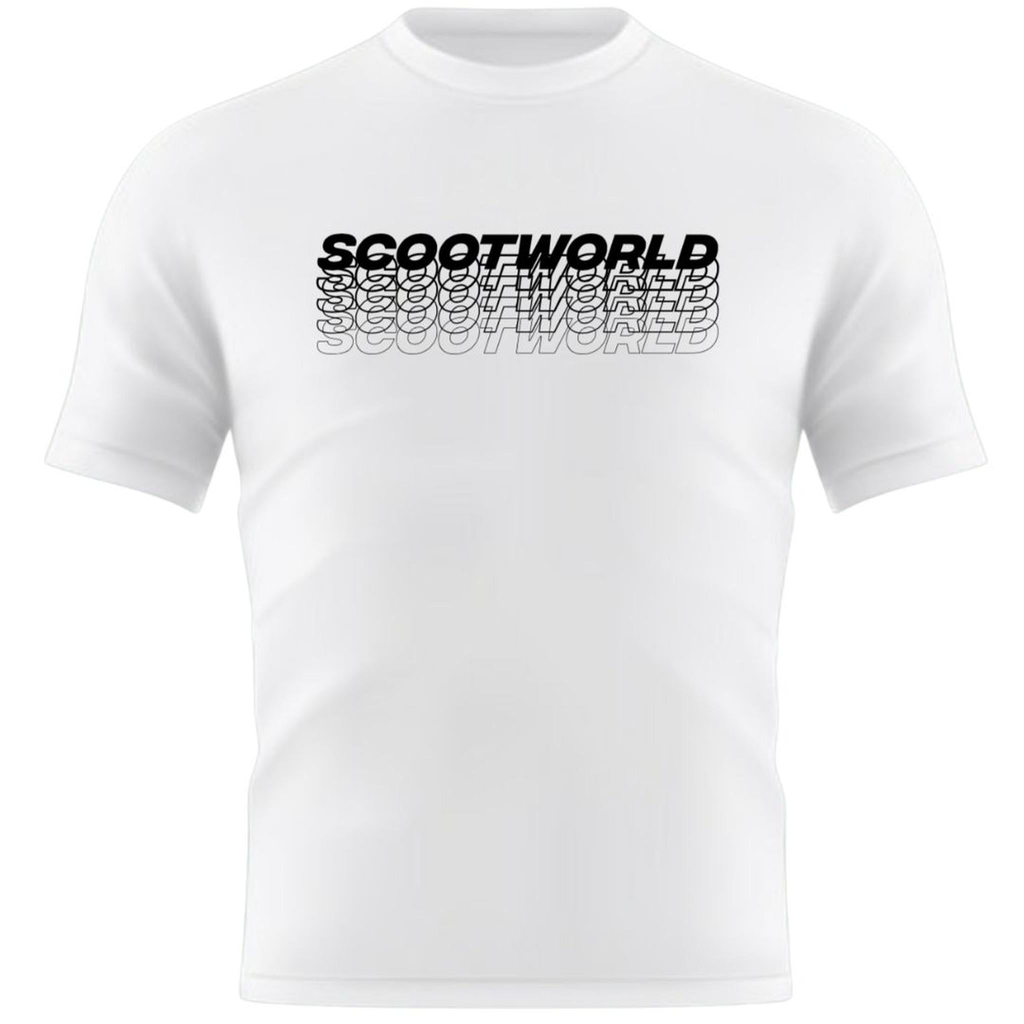 ScootWorld Repeat Logo Tshirt - Vit-ScootWorld.se