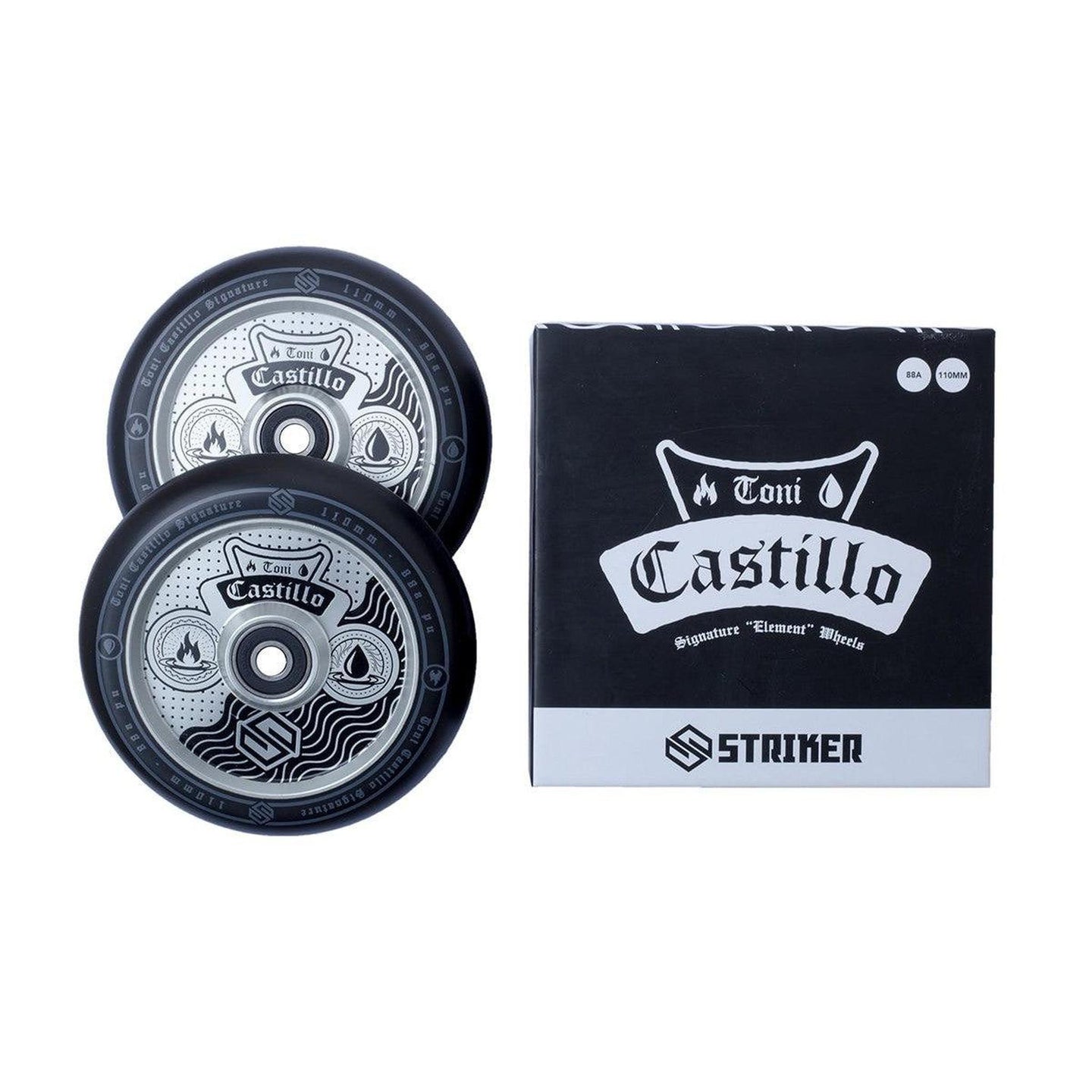 Striker Toni Castillo 110mm Sparkcykel Hjul 2-Pak - Raw/Svart-ScootWorld.se