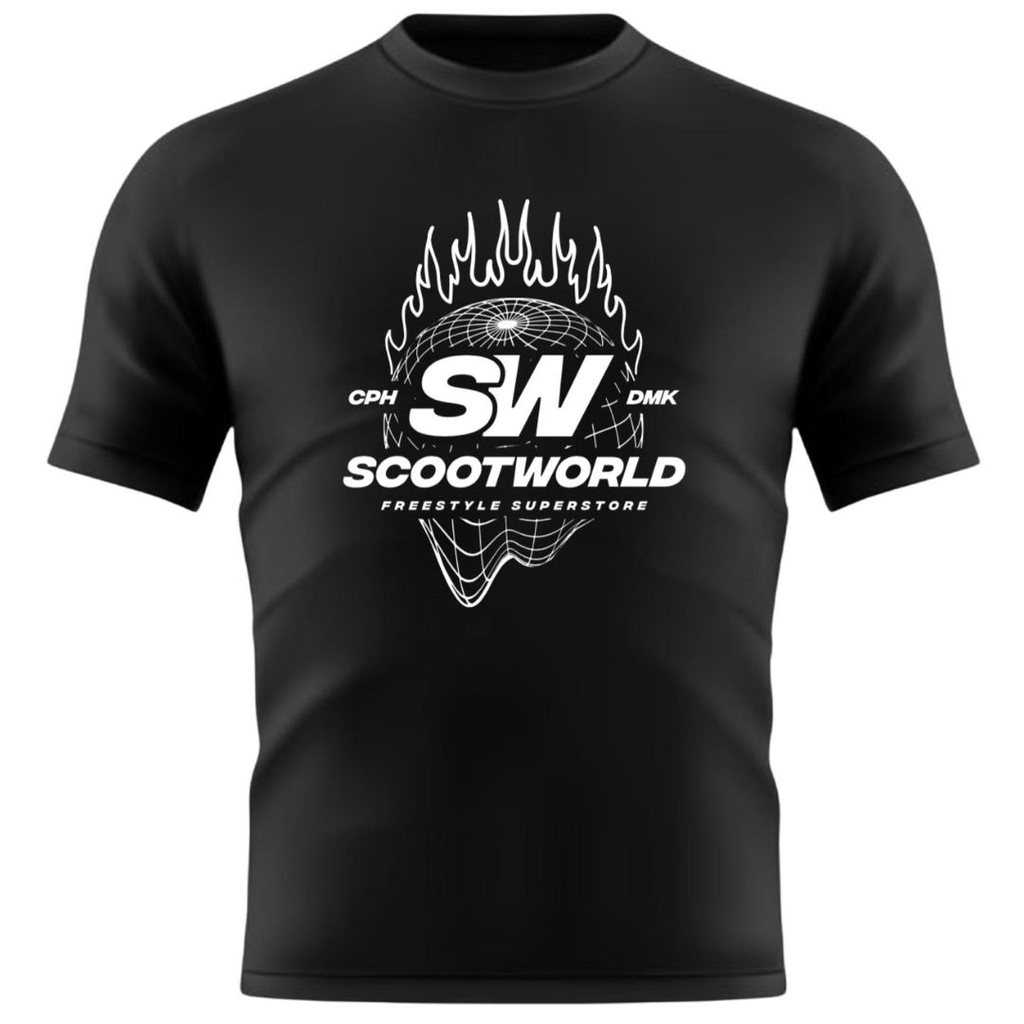 ScootWorld Fire Globe Tshirt - Svart-ScootWorld.se