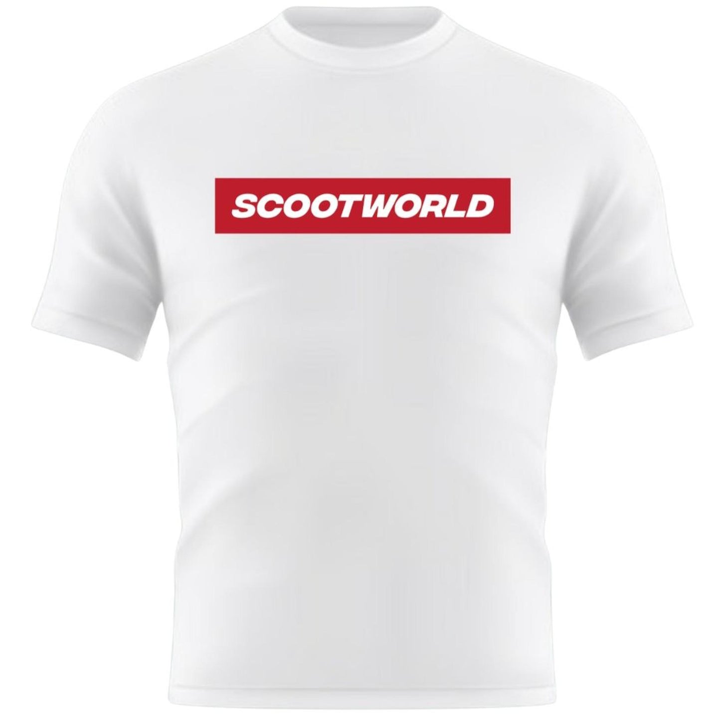 ScootWorld Box Logo Tshirt - Vit/Röd-ScootWorld.se