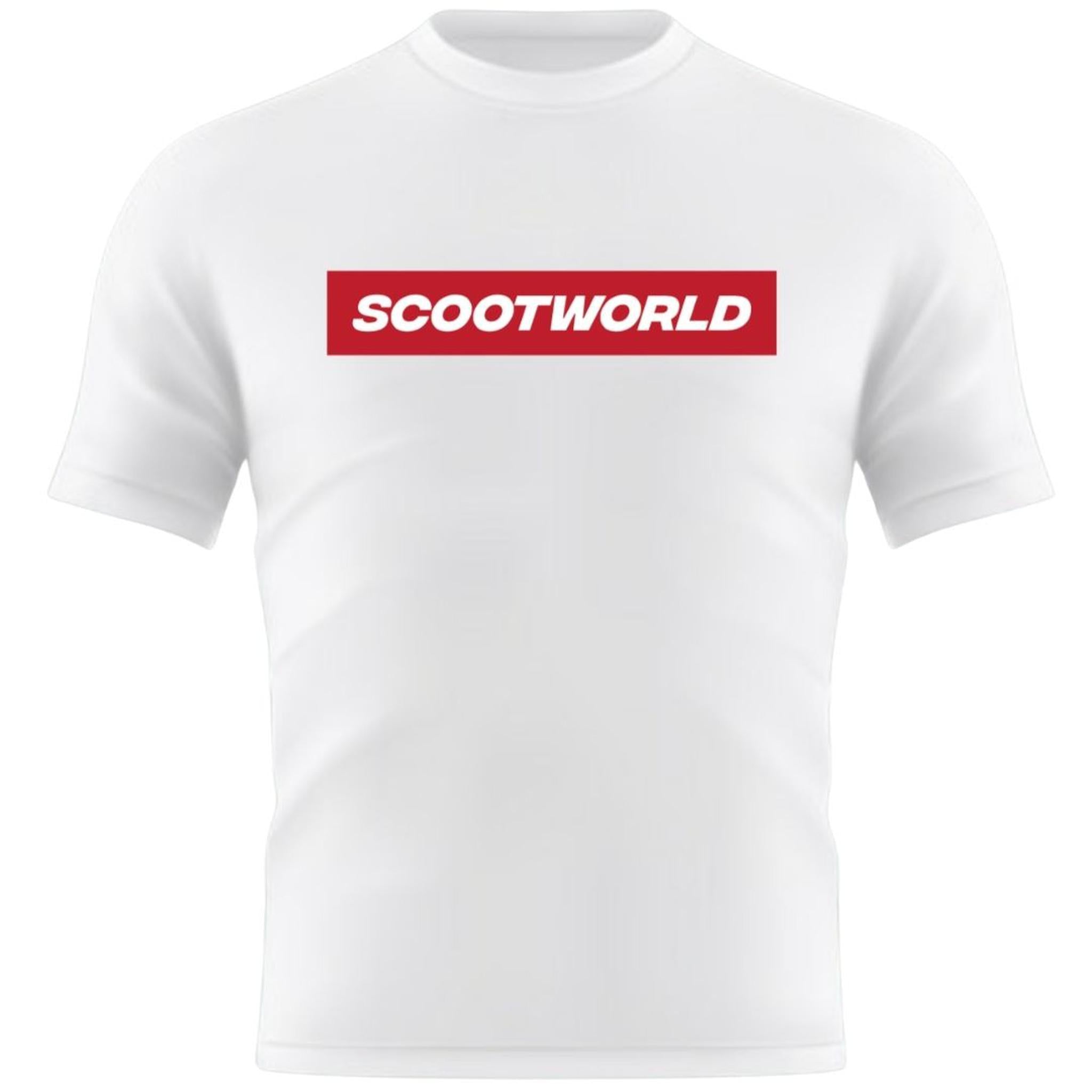 ScootWorld Box Logo Tshirt - Vit/Röd-ScootWorld.se