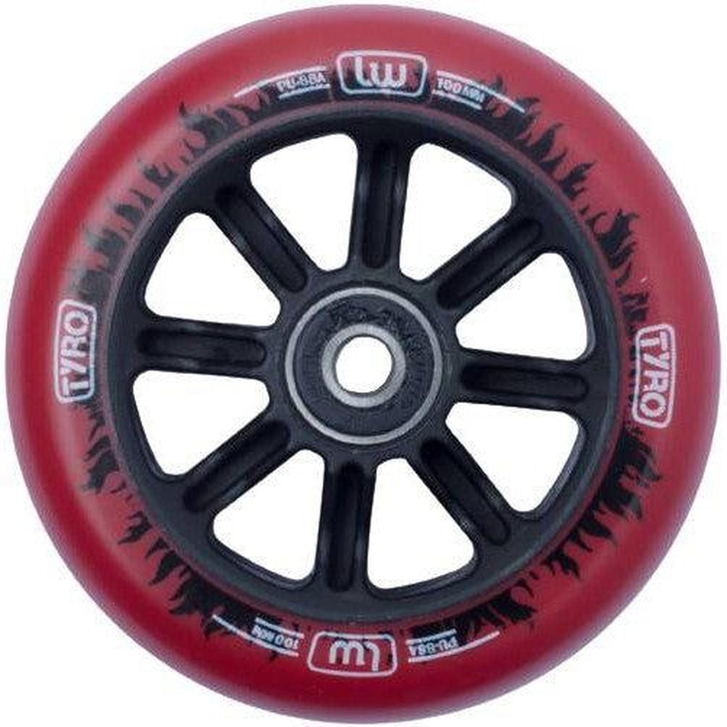 Longway Tyro Nylon Core Kickbike Hjul - Red/Black Flame-ScootWorld.se
