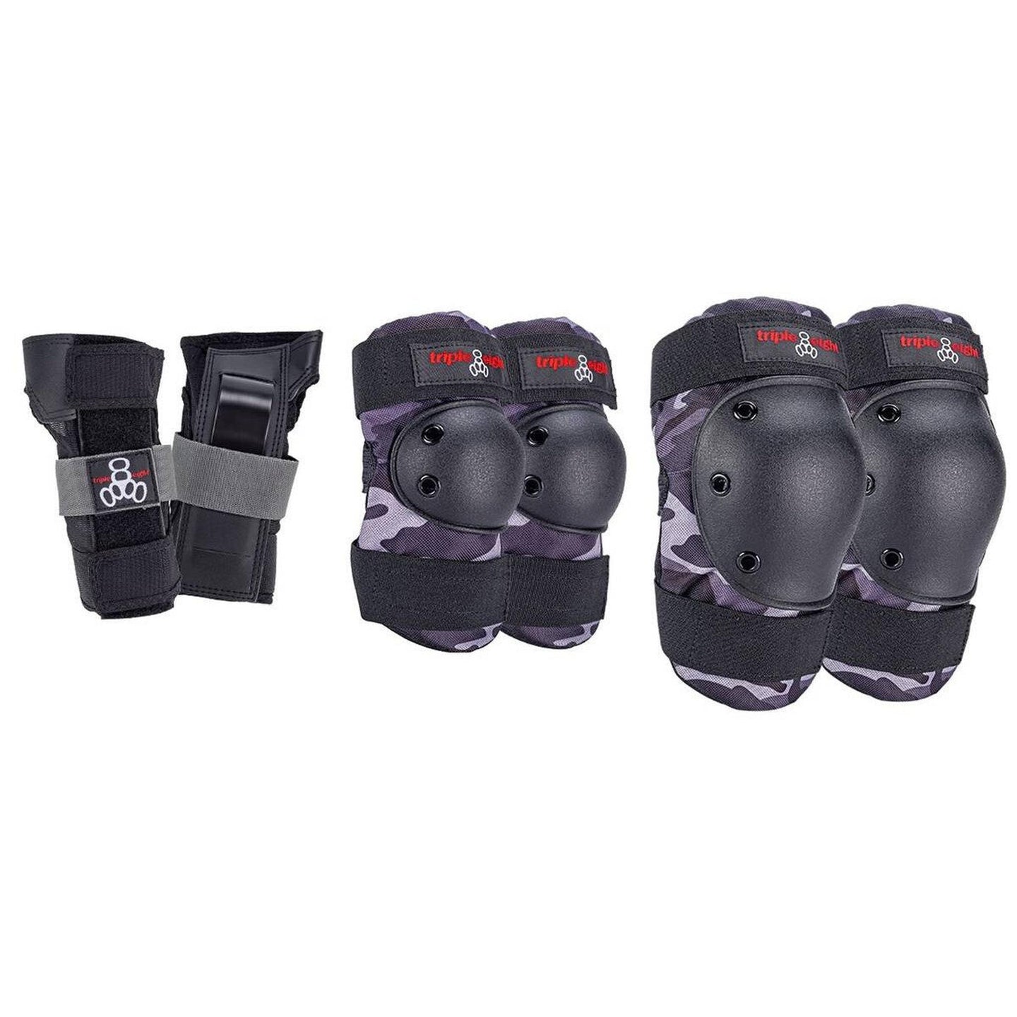 Triple Eight Skyddssats 3-pack - Charcoal Camo-ScootWorld.se