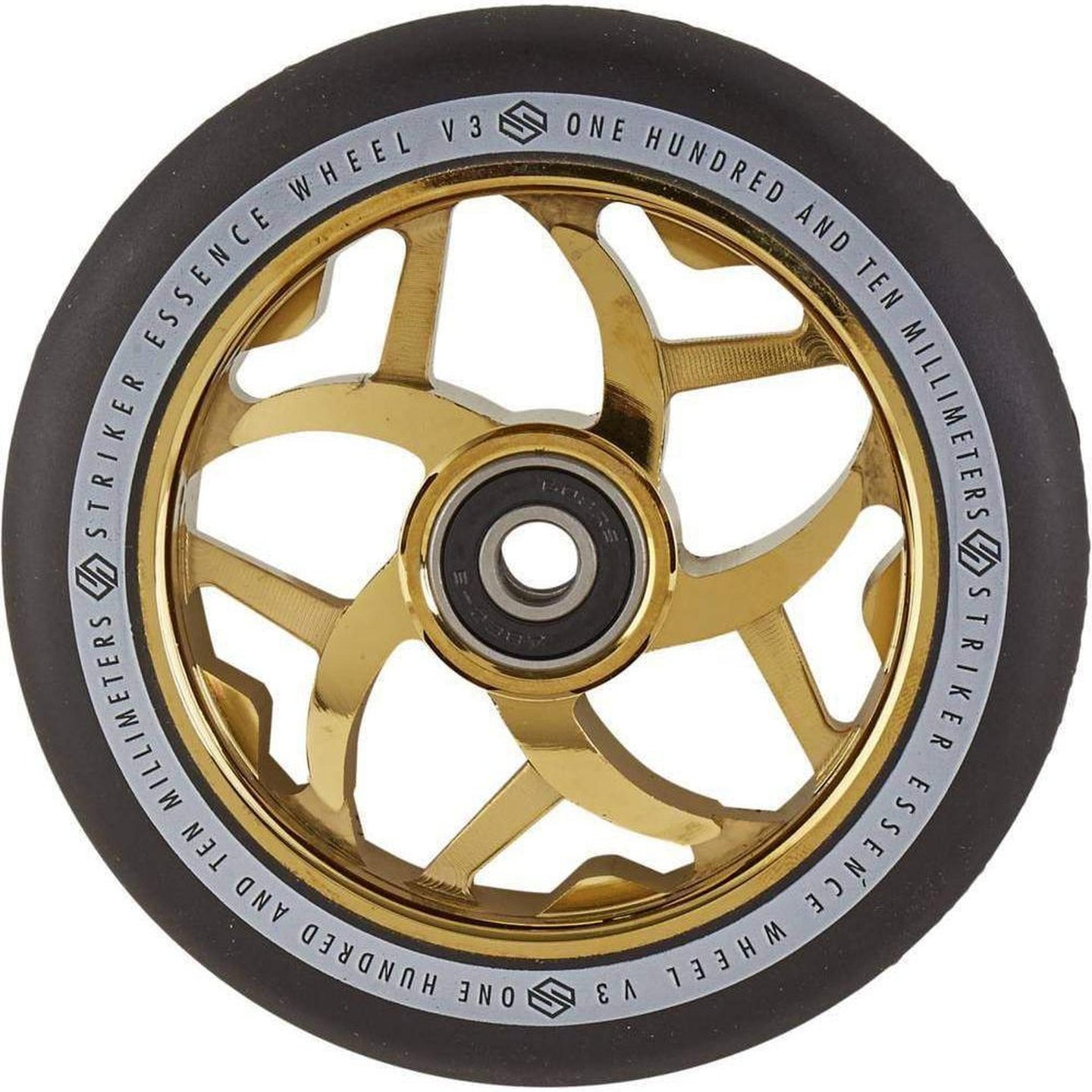 Striker Essence V3 Svart 110mm Sparkcykel Hjul - Gold Chrome-ScootWorld.se