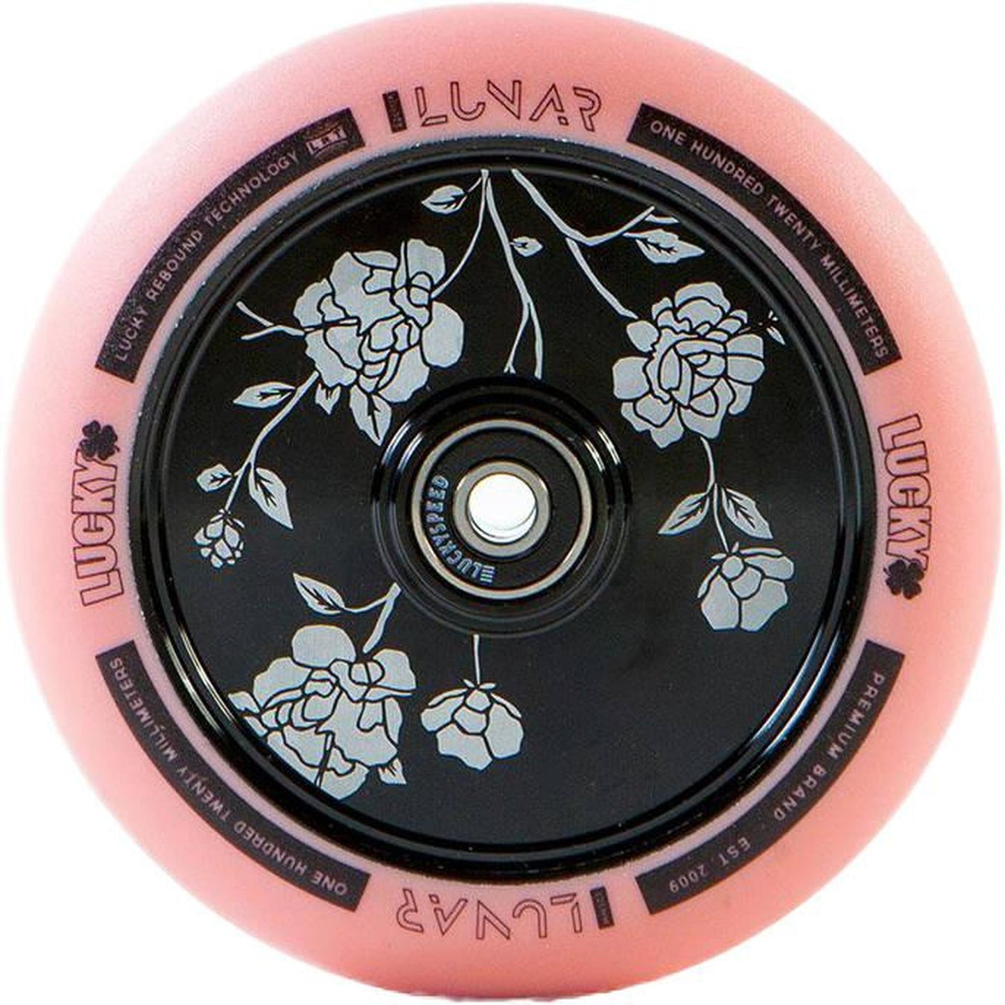 Lucky Lunar 120mm Kickbike Hjul - Zephyr Black/Pink-ScootWorld.se