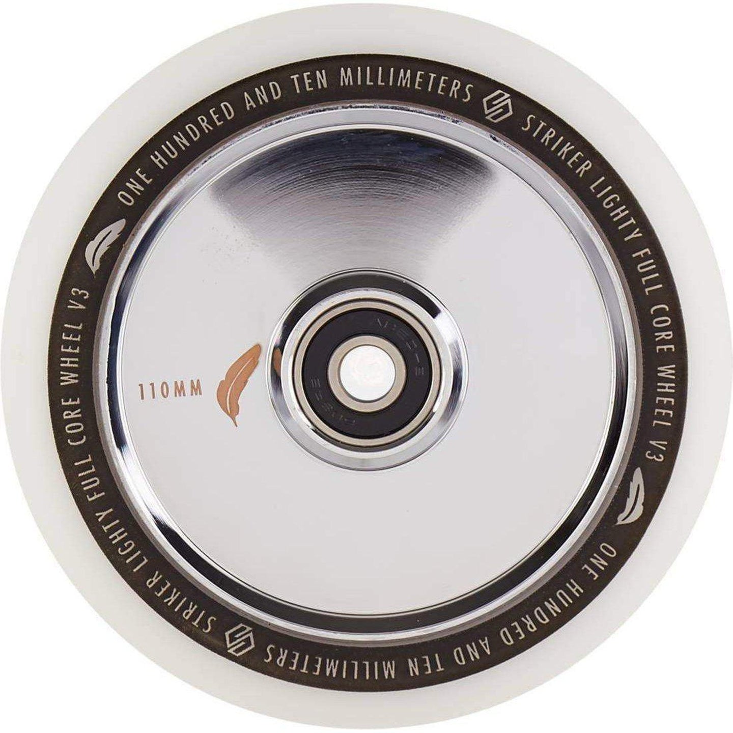Striker Lighty Fullcore V3 Vit 110mm Sparkcykel Hjul - Chrome-ScootWorld.se