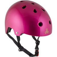Triple Eight Dual Certified MiPS Skate Hjälm - Metal Pink-ScootWorld.se