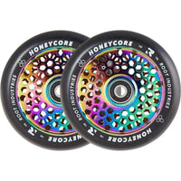 Root Honeycore Svart 110mm Sparkcykel Hjul 2-Pak - Rainbow-ScootWorld.se