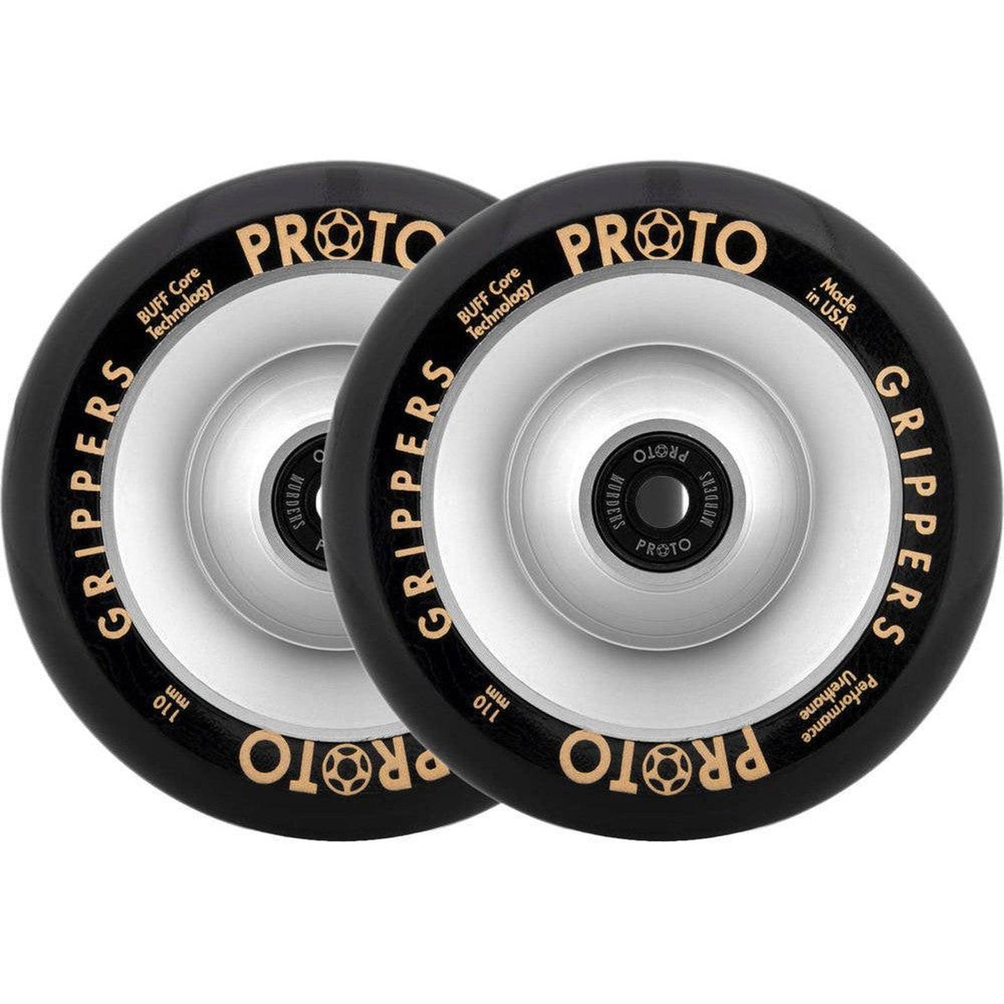 Proto Full Core Grippers Sparkcykel Hjul 2-Pak - Silver-ScootWorld.se