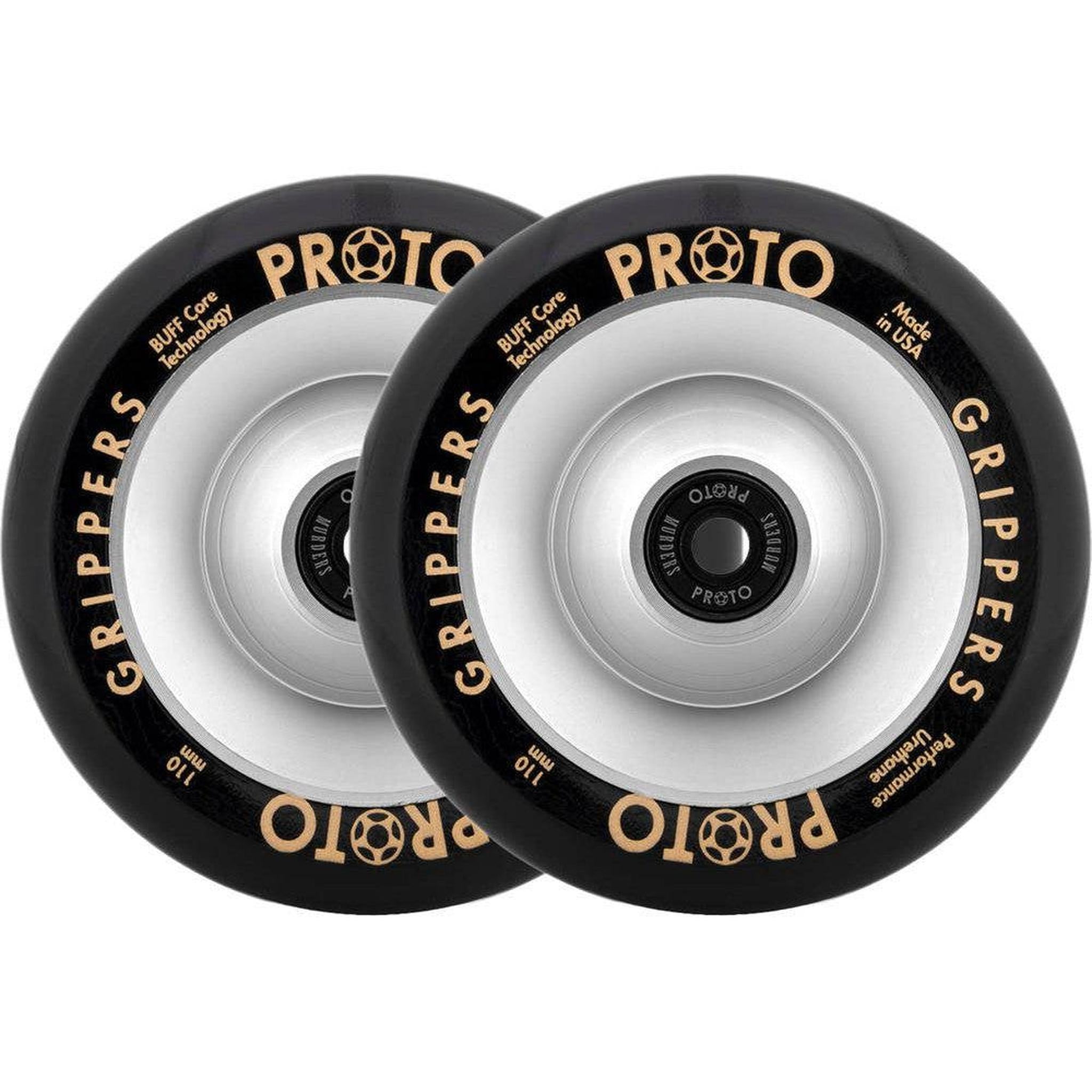 Proto Full Core Grippers Sparkcykel Hjul 2-Pak - Silver-ScootWorld.se