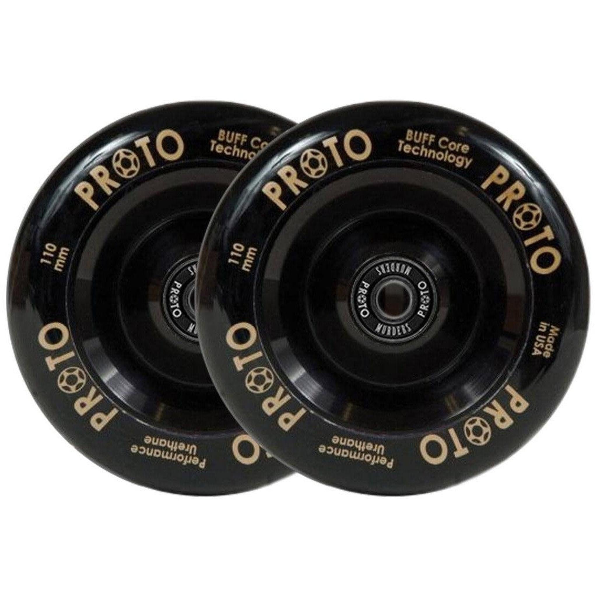 Proto Full Core Sliders Sparkcykel Hjul 2-Pak - Svart-ScootWorld.se