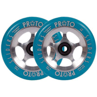 Proto Sliders Starbright Kickbike Hjul 2-Pak - Blue On Raw-ScootWorld.se