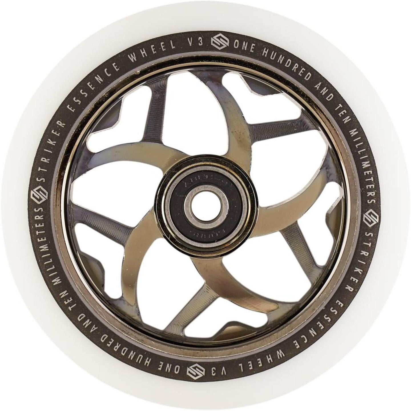 Striker Essence V3 Vit 110mm Sparkcykel Hjul - Metallic Black-ScootWorld.se
