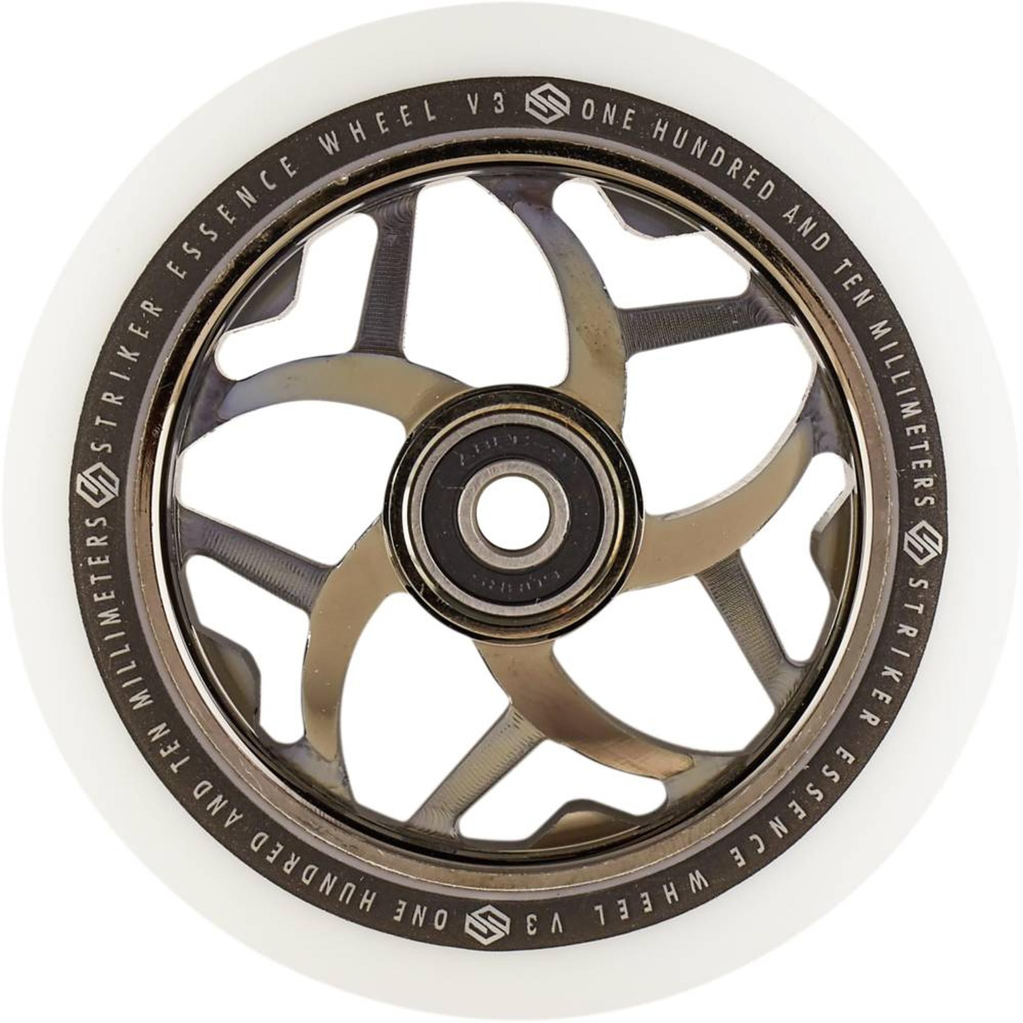 Striker Essence V3 Vit 110mm Sparkcykel Hjul - Metallic Black-ScootWorld.se