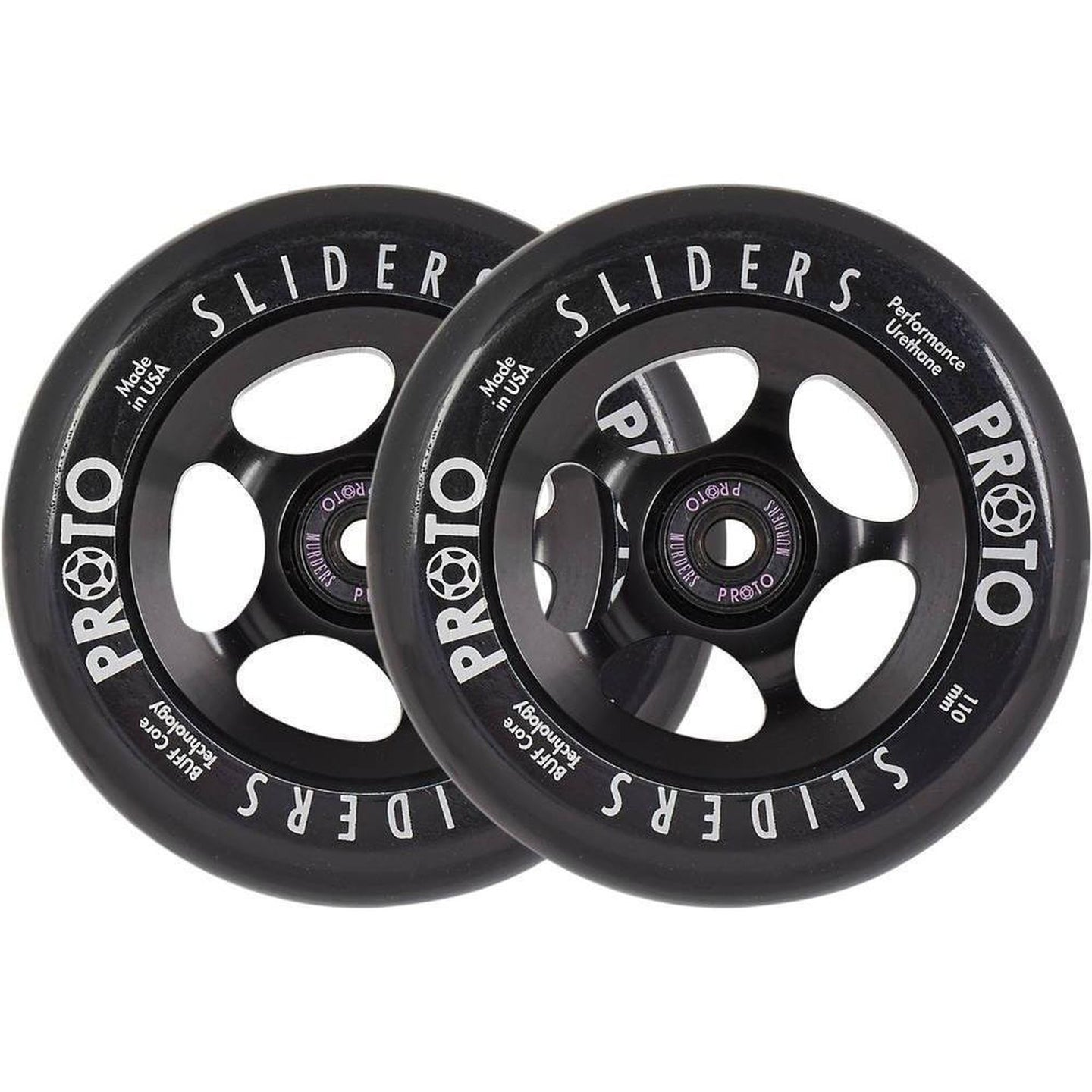 Proto Slider Sparkcykel Hjul 2-Pak - Black On Black-ScootWorld.se