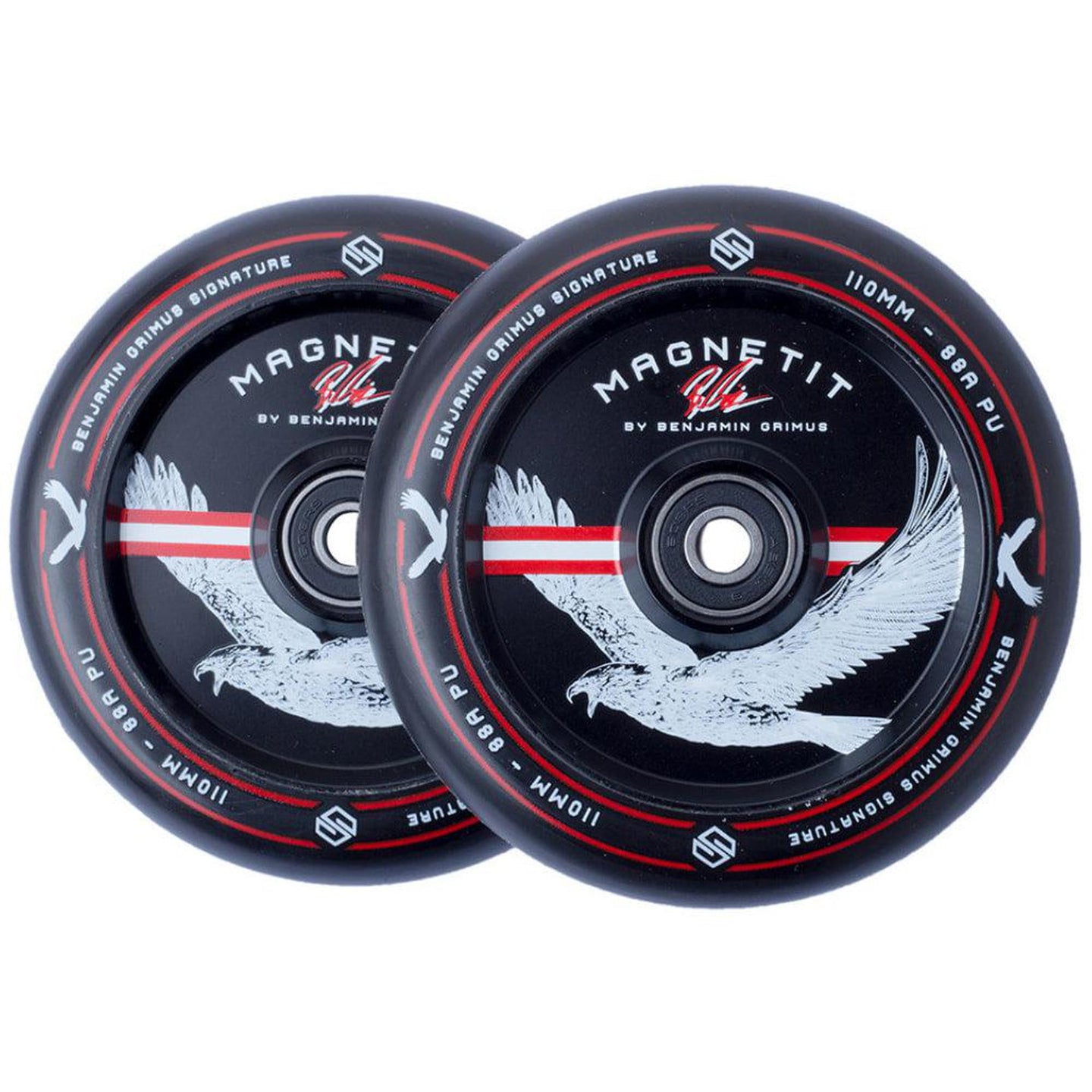 Striker BGSEAKK Magnetit 110mm Sparkcykel Hjul 2-Pak - Svart-ScootWorld.se