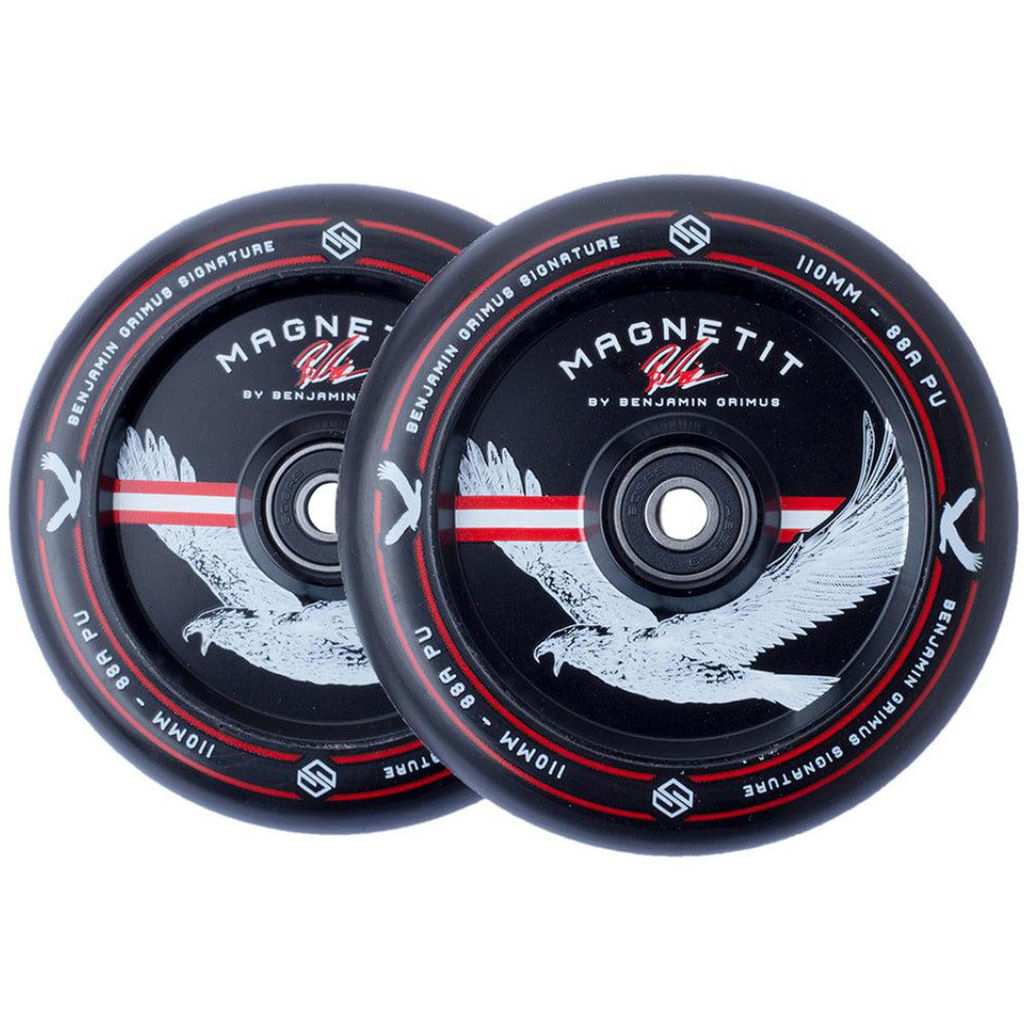 Striker BGSEAKK Magnetit 110mm Sparkcykel Hjul 2-Pak - Svart-ScootWorld.se