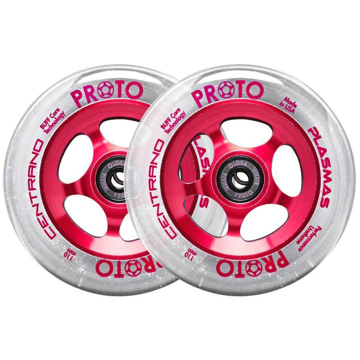 Proto X Centrano Plasmas Kickbike Hjul 2-Pak - Clear On Red-ScootWorld.se