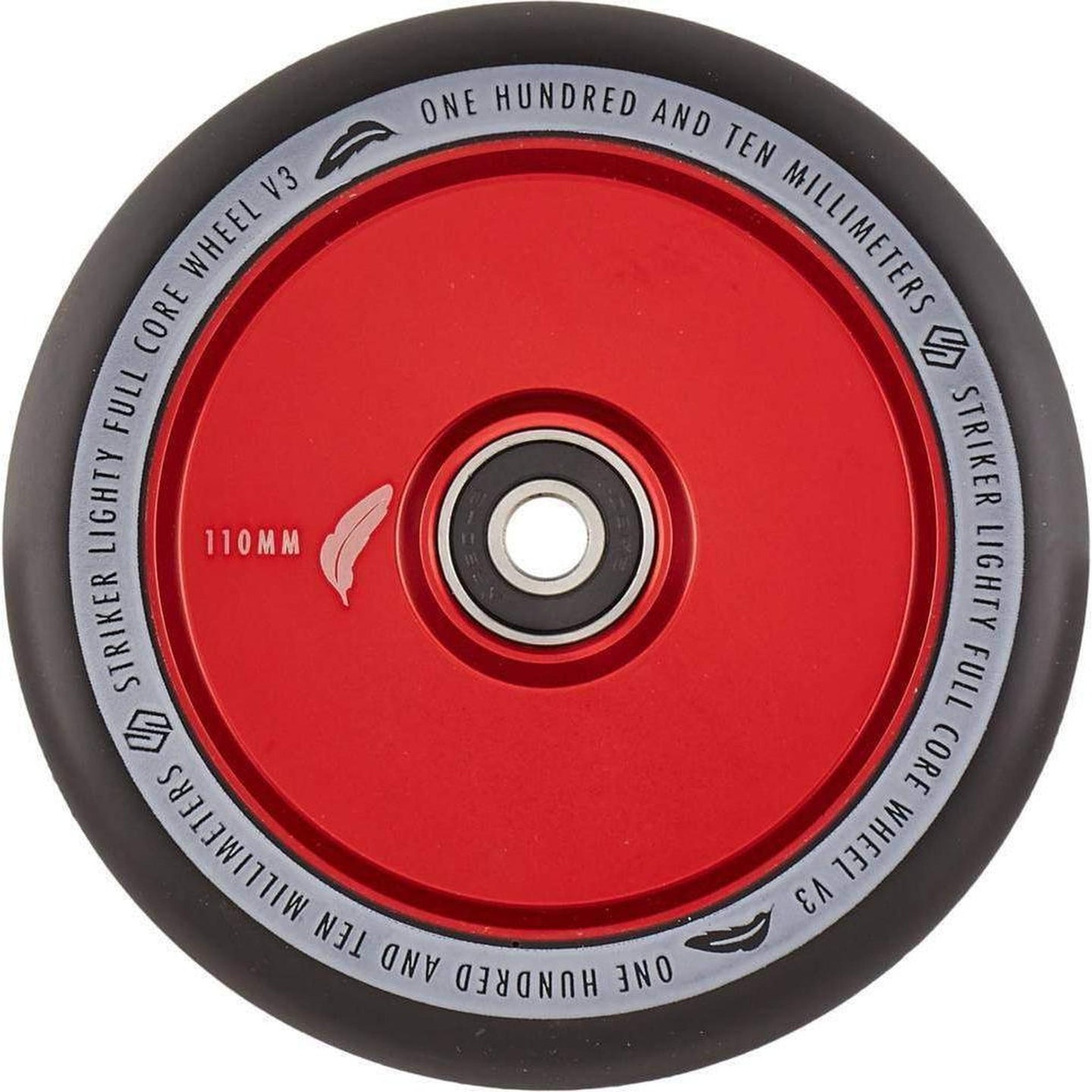 Striker Lighty Fullcore V3 Svart 110mm Sparkcykel Hjul - Röd-ScootWorld.se