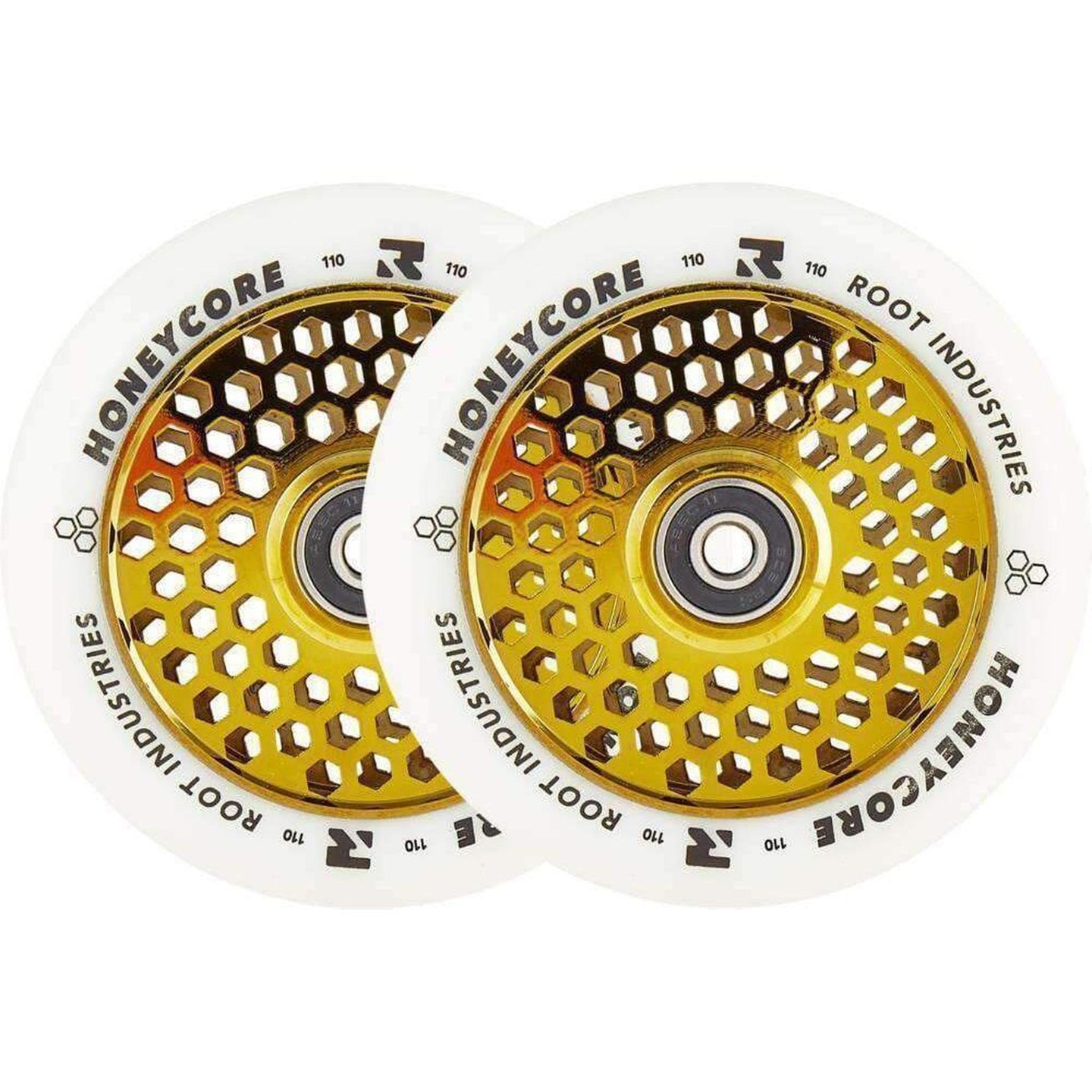 Root Honeycore Vit 110mm Sparkcykel Hjul 2-pak - Gold-ScootWorld.se
