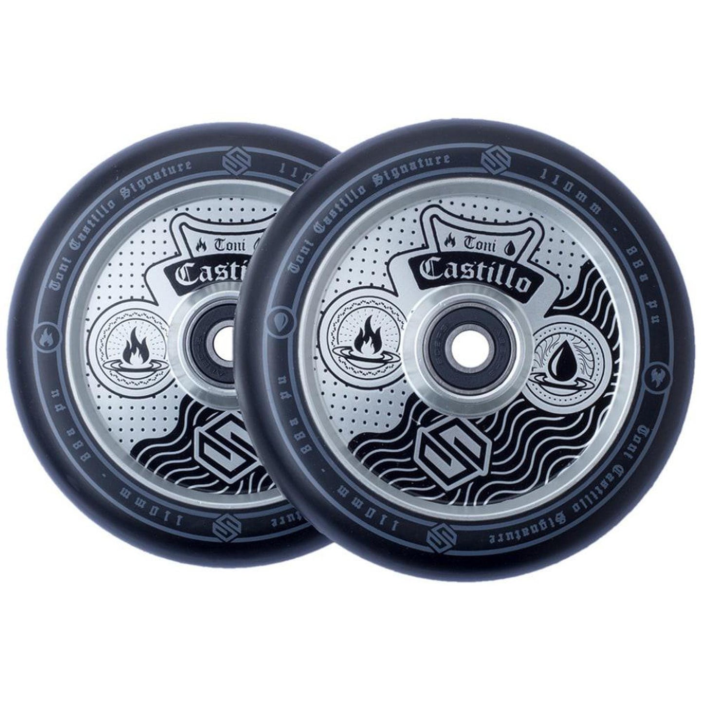 Striker Toni Castillo 110mm Sparkcykel Hjul 2-Pak - Raw/Svart-ScootWorld.se