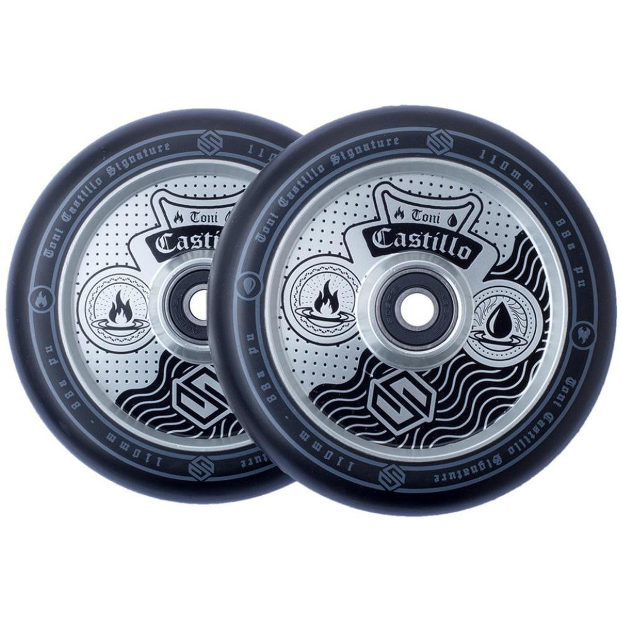 Striker Toni Castillo 110mm Sparkcykel Hjul 2-Pak - Raw/Svart-ScootWorld.se