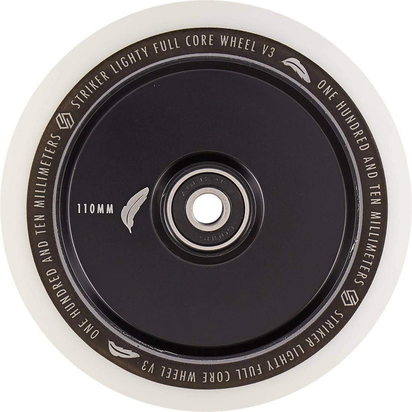Striker Lighty Fullcore V3 Vit 110mm Sparkcykel Hjul - Svart-ScootWorld.se