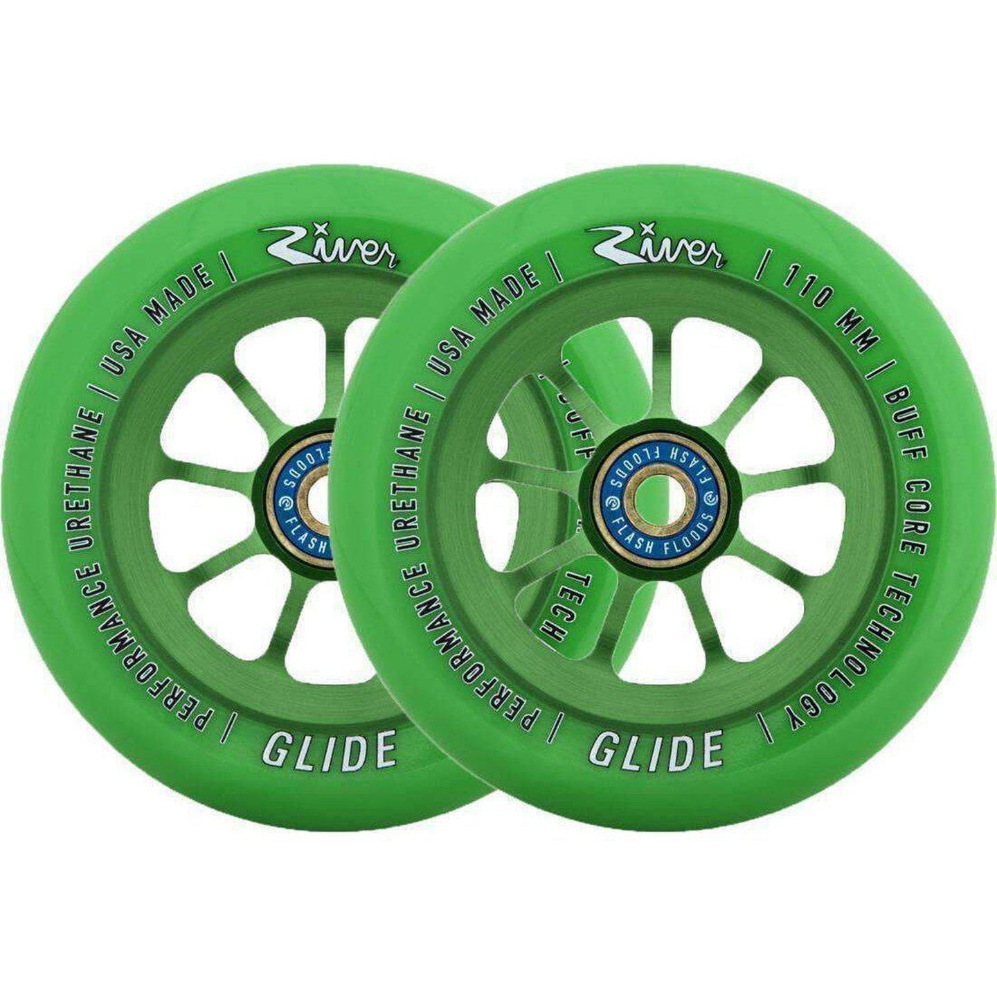 River Glide Emerald Kickbike Hjul 2-Pak - Grön-ScootWorld.se