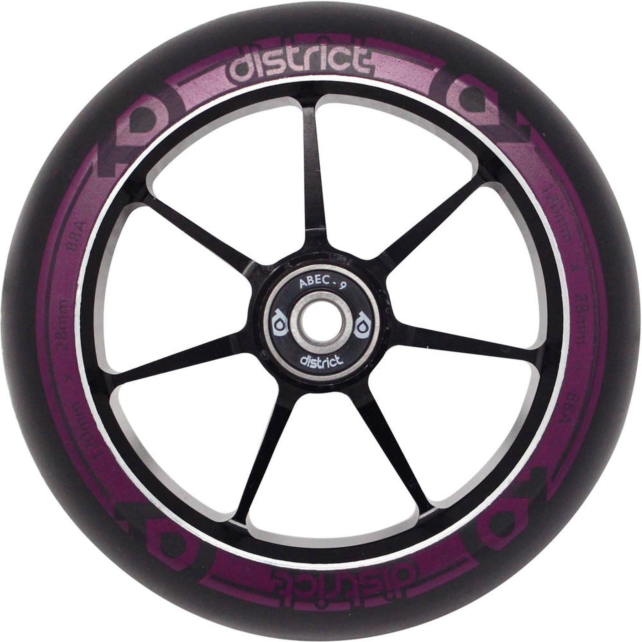 District Dual Width Core Kickbike Hjul - Black/Magenta-ScootWorld.se