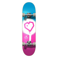 Blueprint Spray Heart V2 Komplet Skateboard - Pink/Vit/Blå-ScootWorld.se