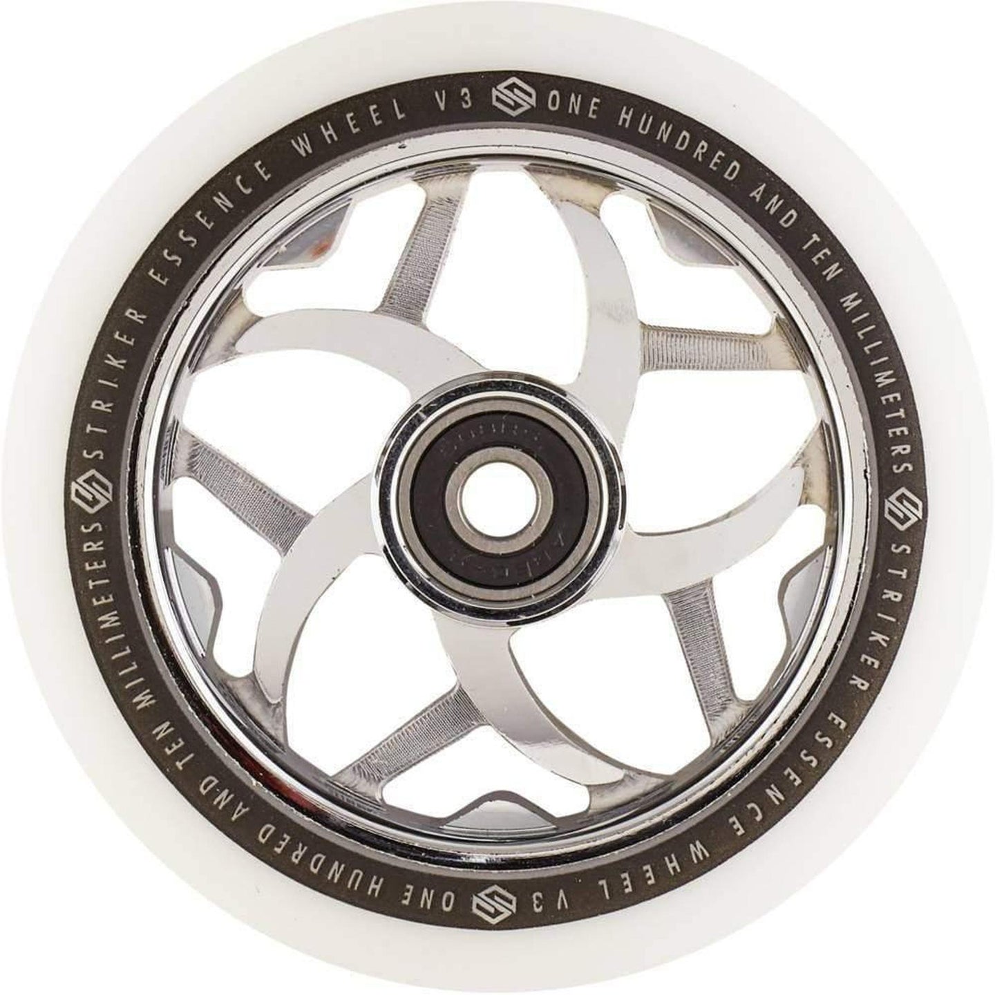 Striker Essence V3 Vit 110mm Sparkcykel Hjul - Chrome-ScootWorld.se