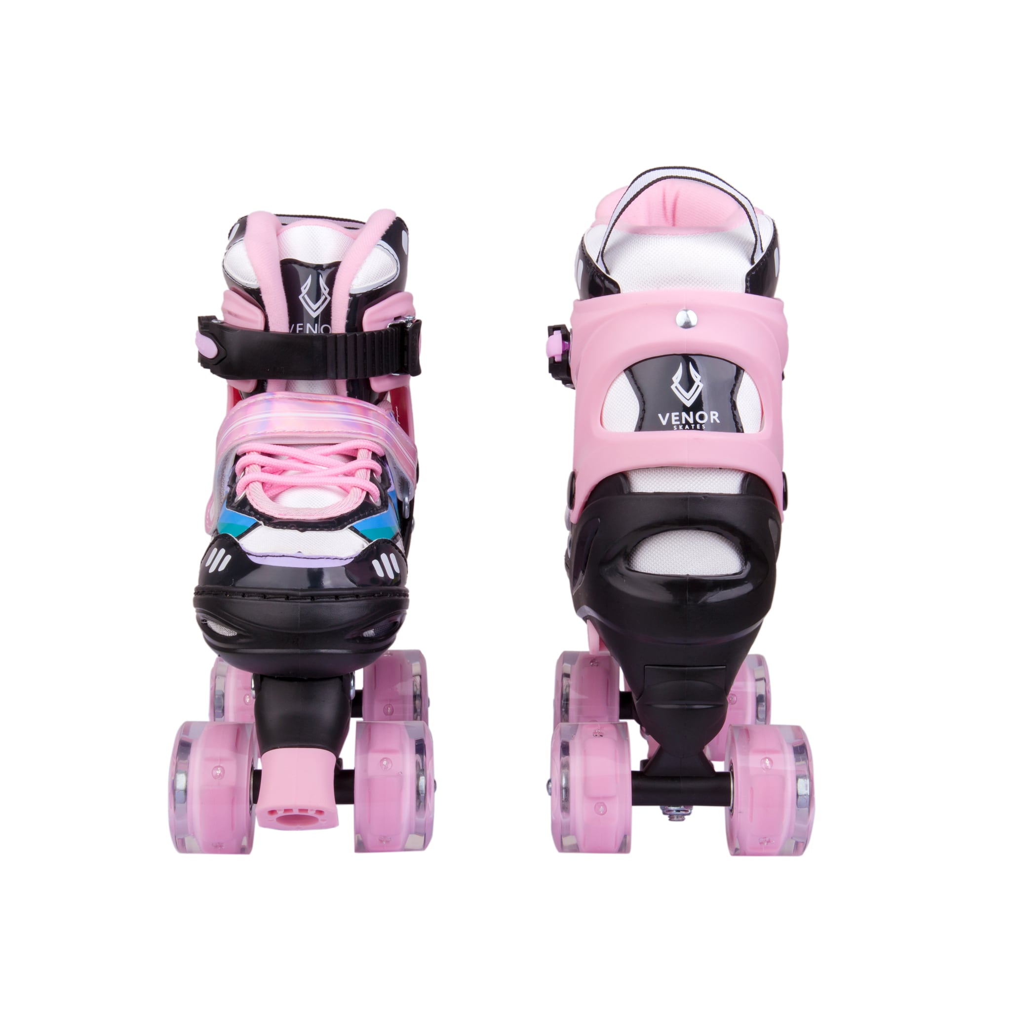 VENOR Ignite LED Side-By-Side Rullskridskor - Svart/Pink-ScootWorld.se
