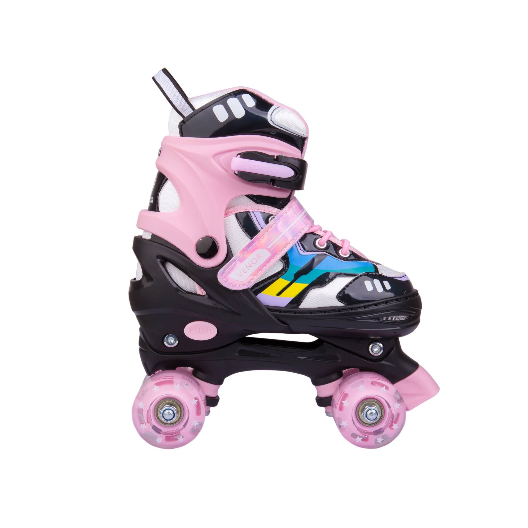 VENOR Ignite LED Side-By-Side Rullskridskor - Svart/Pink-ScootWorld.se