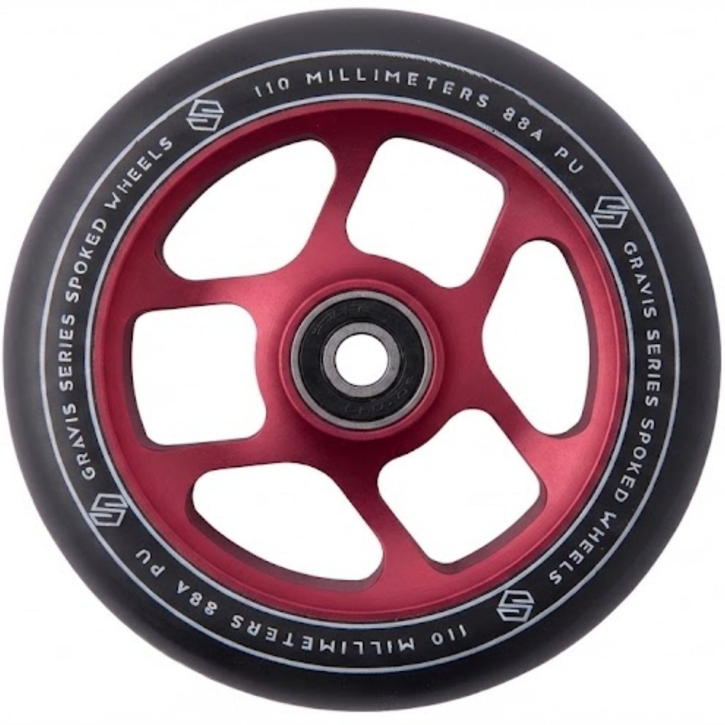Striker Gravis Spoked 110mm Sparkcykel Hjul - Bordeaux Red-ScootWorld.se