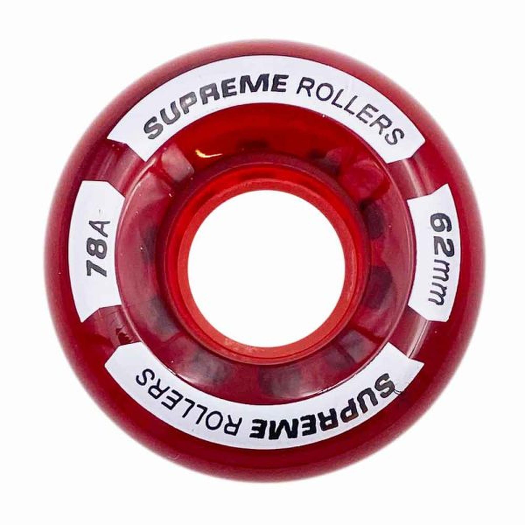 Supreme Rollers Quad Hjul 62mm/78A - Red-ScootWorld.se